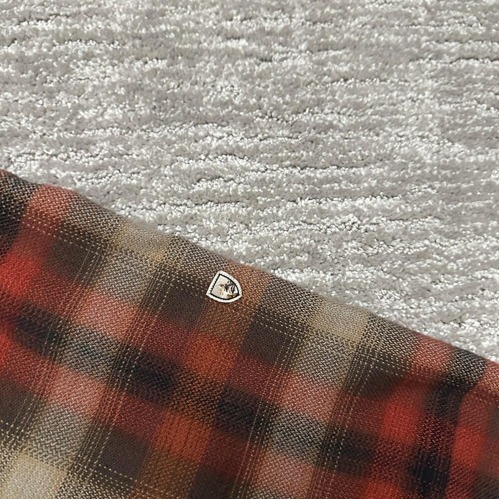 Kuhl Shirt Mens XL Brown Red Plaid Long Sleeve The Law Flannel Hiking Outdoor - Picture 5 of 16
